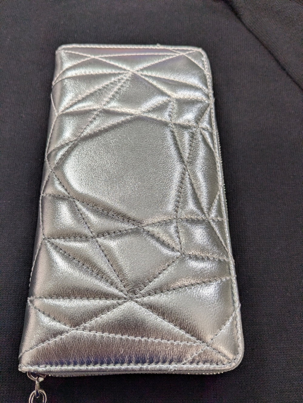 Tiffany & Co. Metallic Silver Quilted Zip-Around Wallet - Picture 14 of 14